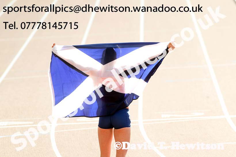 Eilidh Child winner of the 400 metres hurdles at the Glasgow Diamond League. Photo: David T. Hewitson/Sports for All Pics